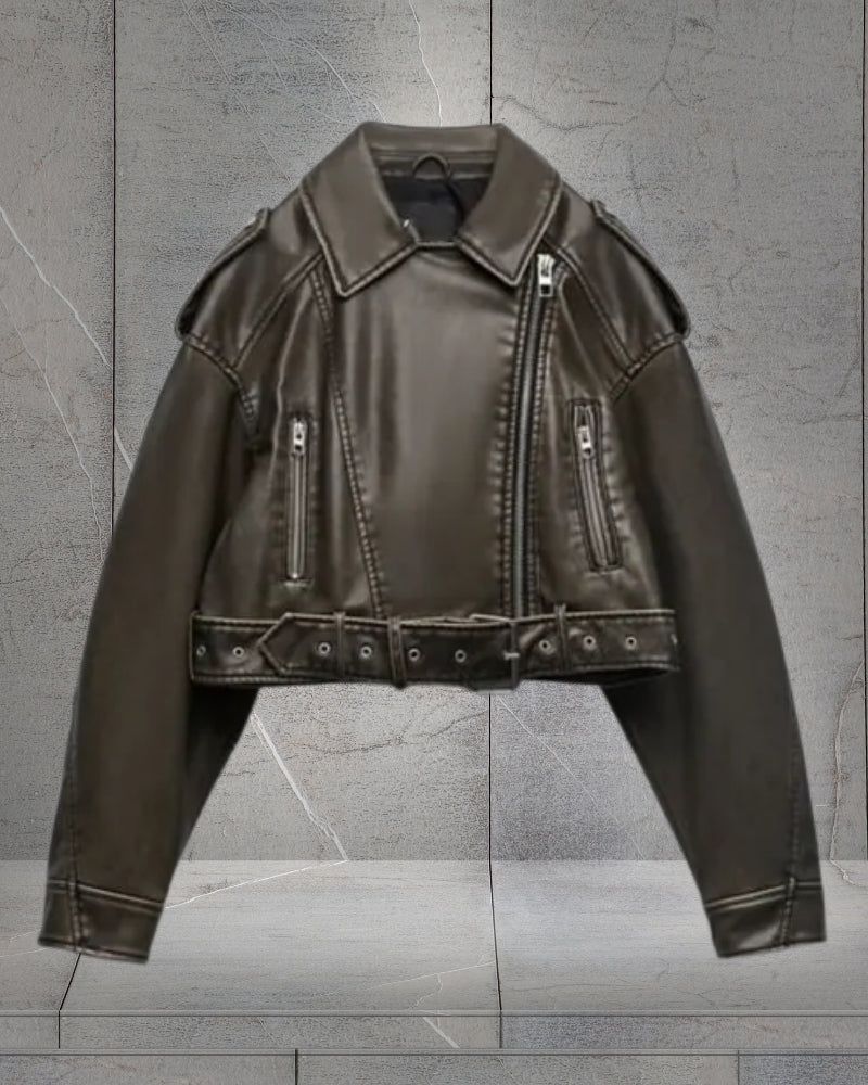 Damen-Winterjacke mit Gürtel und Reißverschluss – Moderner Stil für jeden Tag