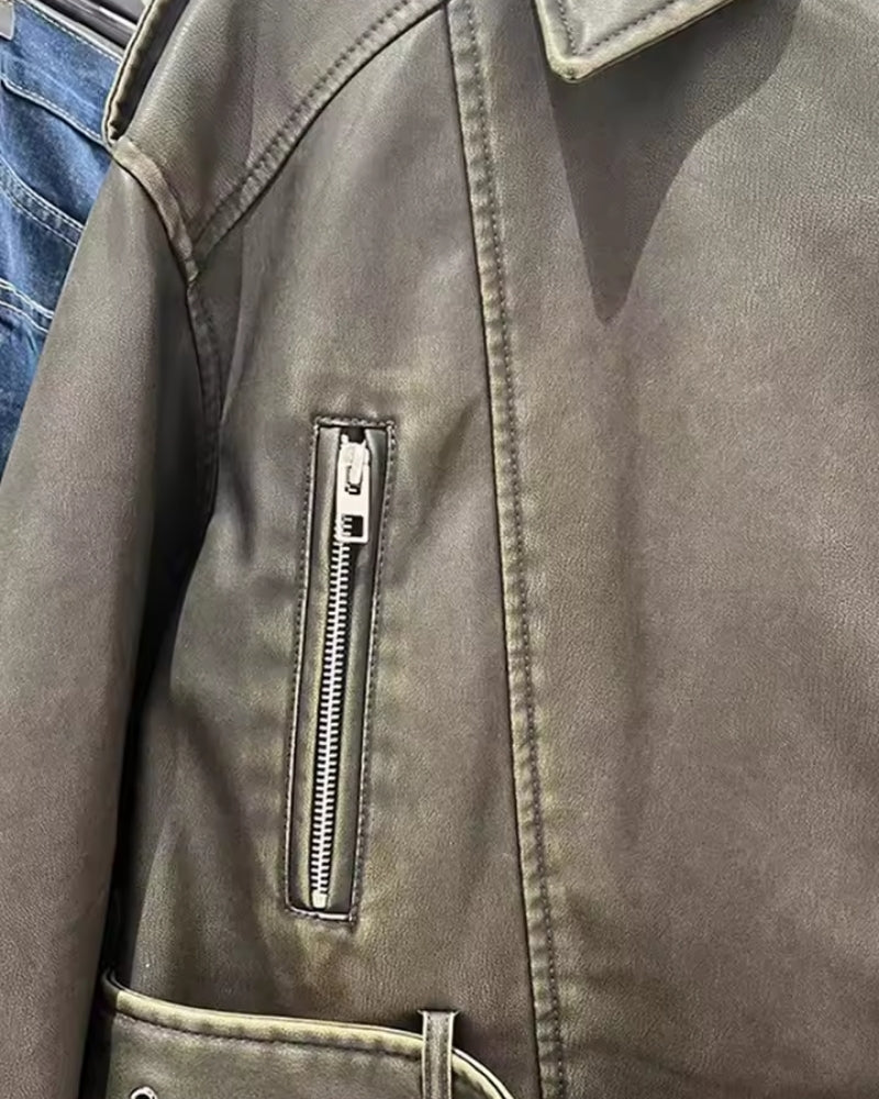 Damen-Winterjacke mit Gürtel und Reißverschluss – Moderner Stil für jeden Tag