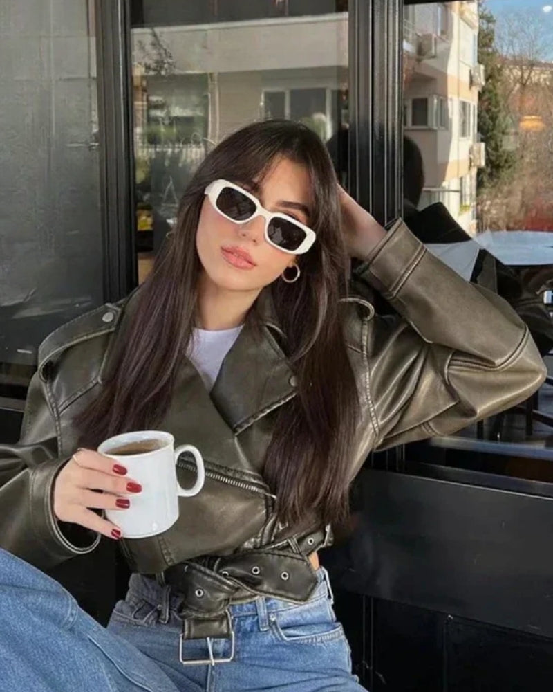 Damen-Winterjacke mit Gürtel und Reißverschluss – Moderner Stil für jeden Tag