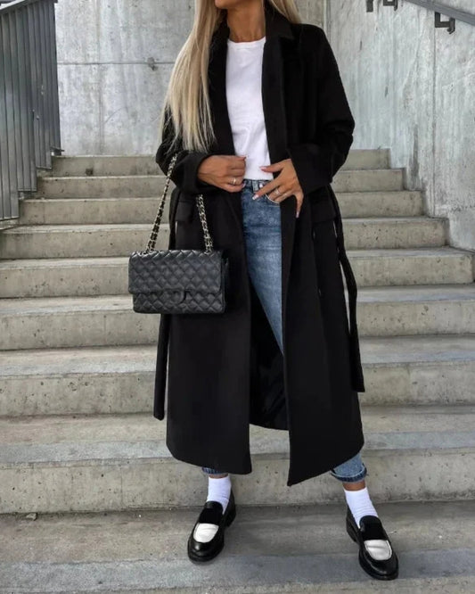 Damen Winterjacke – Langer Zweireiher im Urbanen Stil