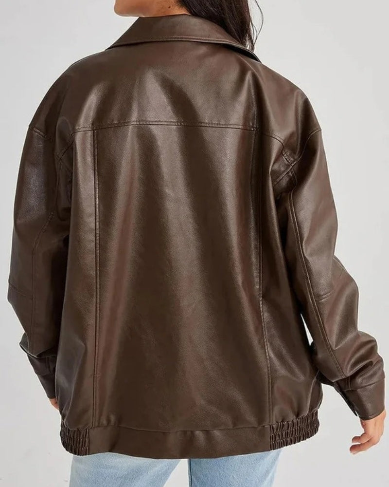 Damen Winterjacke – Oversized Design mit Reißverschluss und elastischen Bündchen