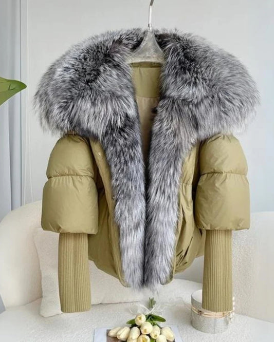 Damen-Winterjacke - Puffer-Stil mit Kragen