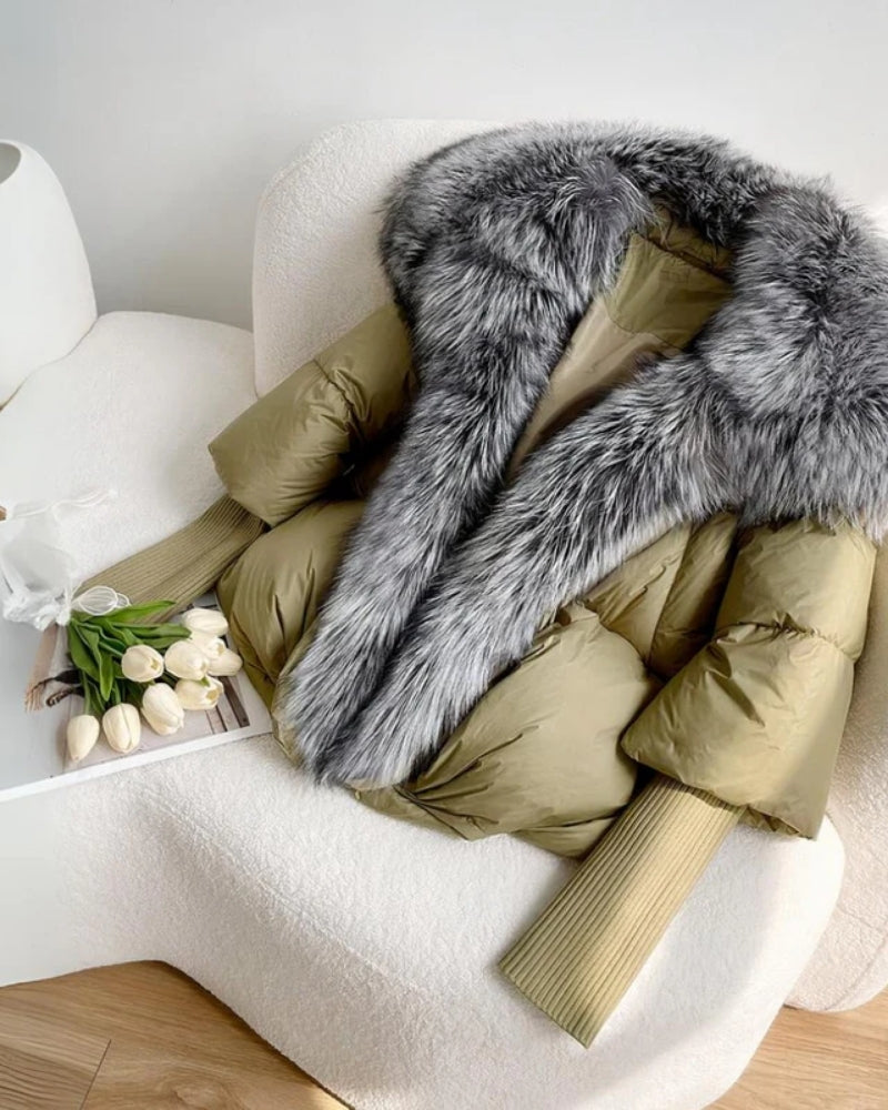 Damen-Winterjacke - Puffer-Stil mit Kragen