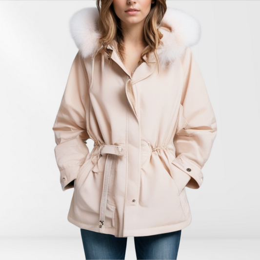 Damen Winterjacke – Warme Pufferjacke mit Abnehmbarer Kapuze