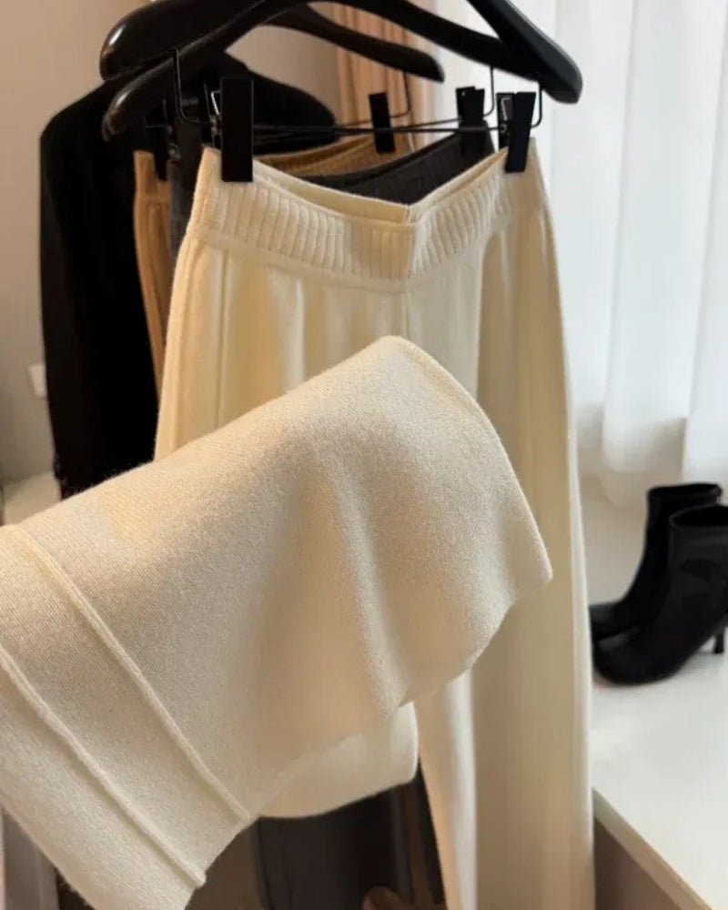 Damen Wollhose 100% Merinowolle – Weiche Strickhose für Herbst und Winter