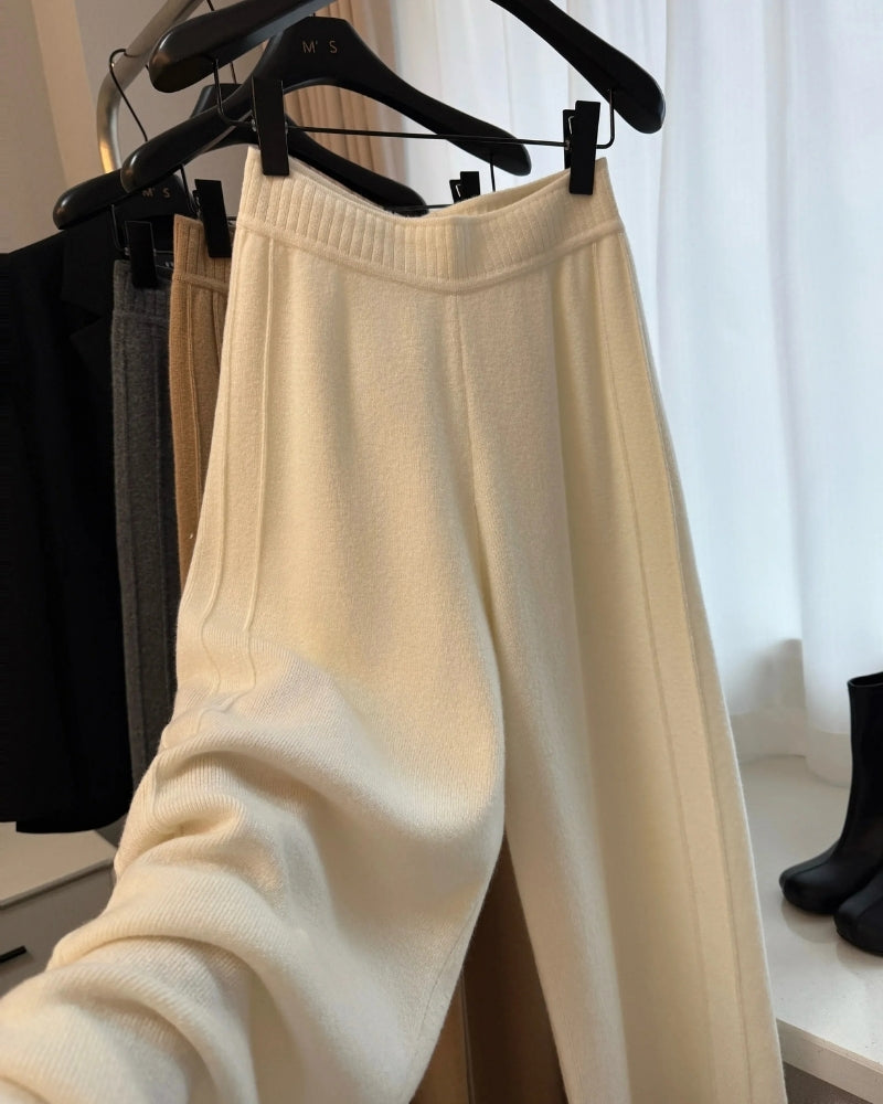 Damen Wollhose 100% Merinowolle – Weiche Strickhose für Herbst und Winter