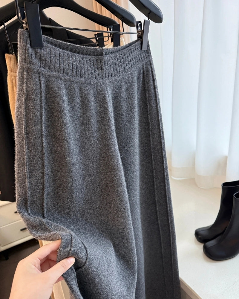 Damen Wollhose 100% Merinowolle – Weiche Strickhose für Herbst und Winter