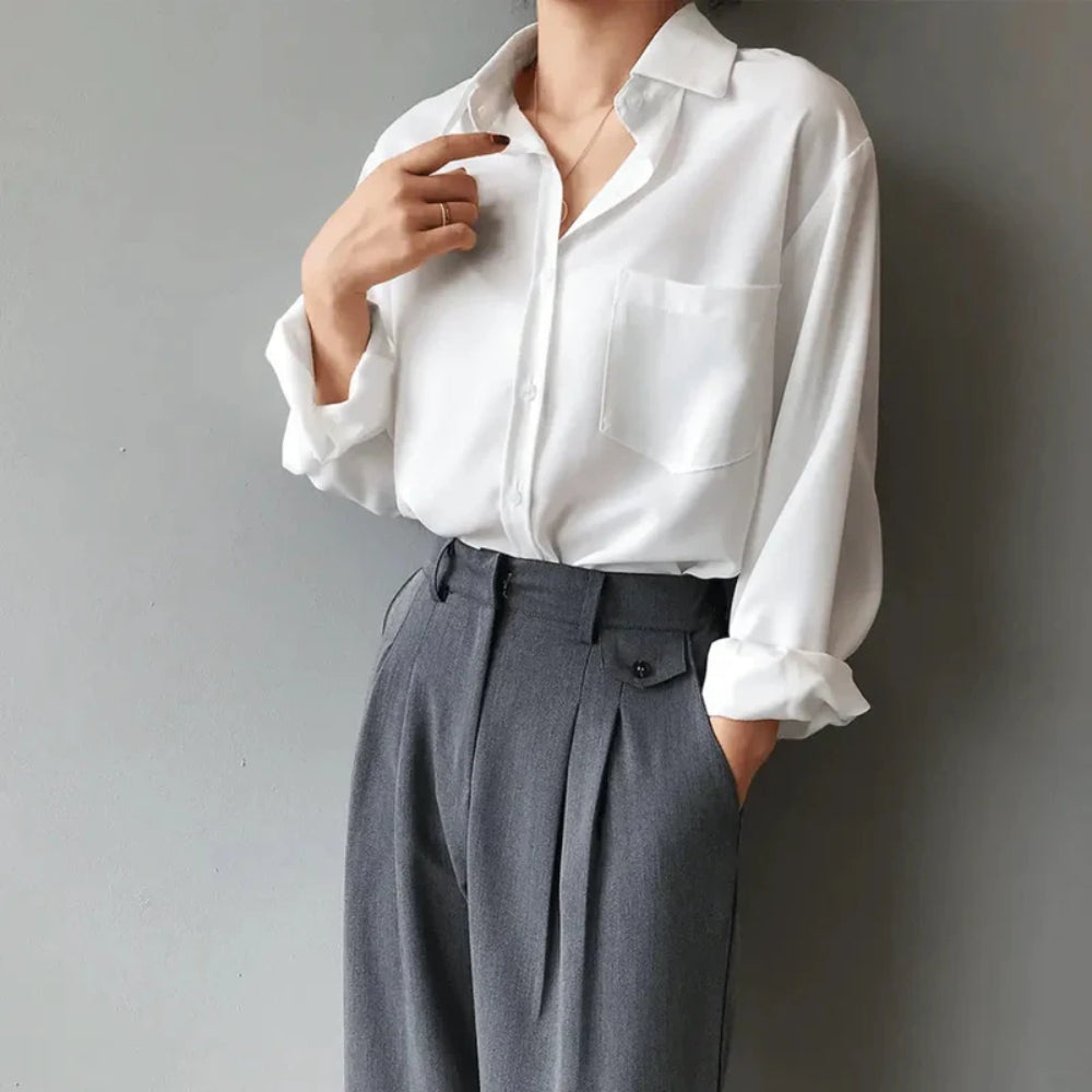 Damenbluse - Langärmeliges Top für Arbeit und besondere Anlässe