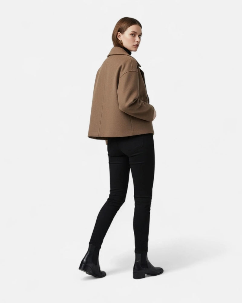 Damenmantel – Winterjacke im zweireihigen Design mit Struktur