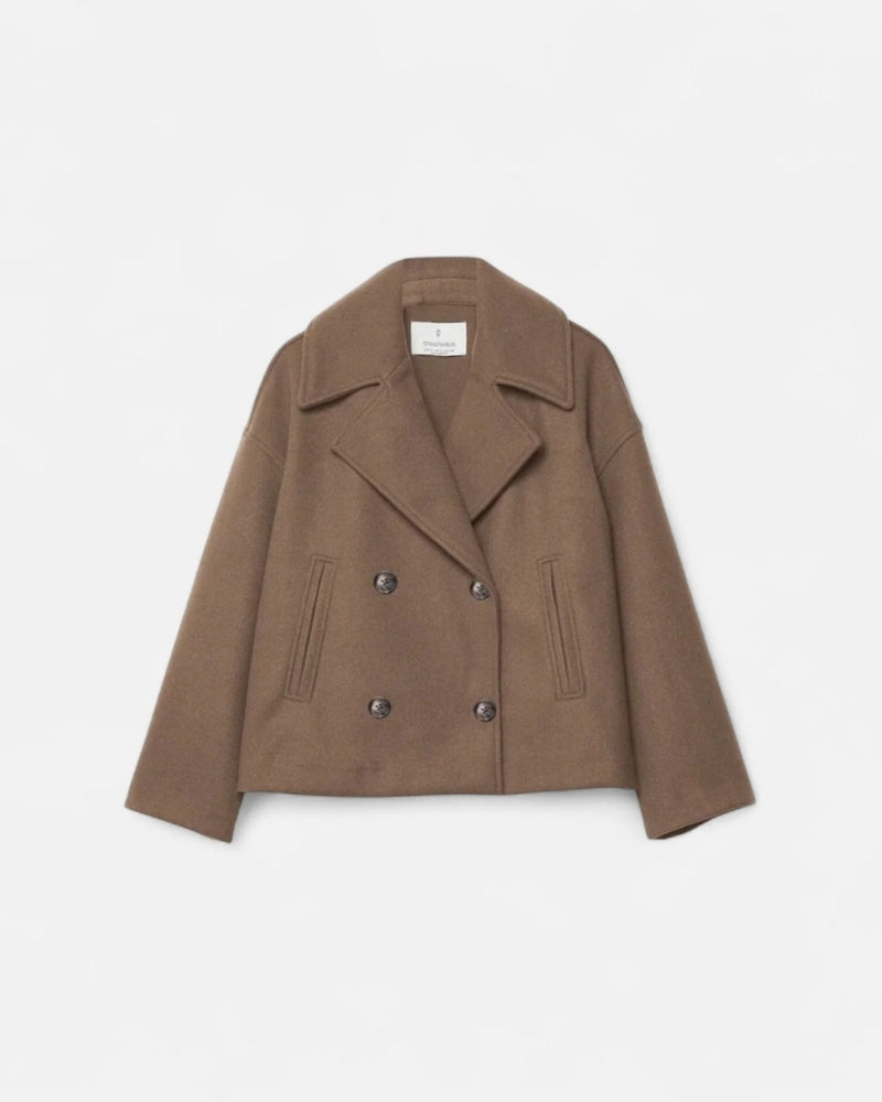 Damenmantel – Winterjacke im zweireihigen Design mit Struktur