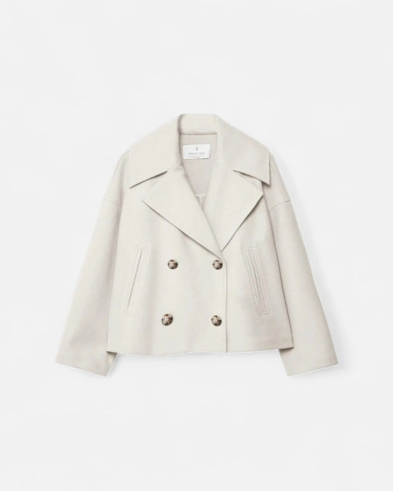 Damenmantel – Winterjacke im zweireihigen Design mit Struktur