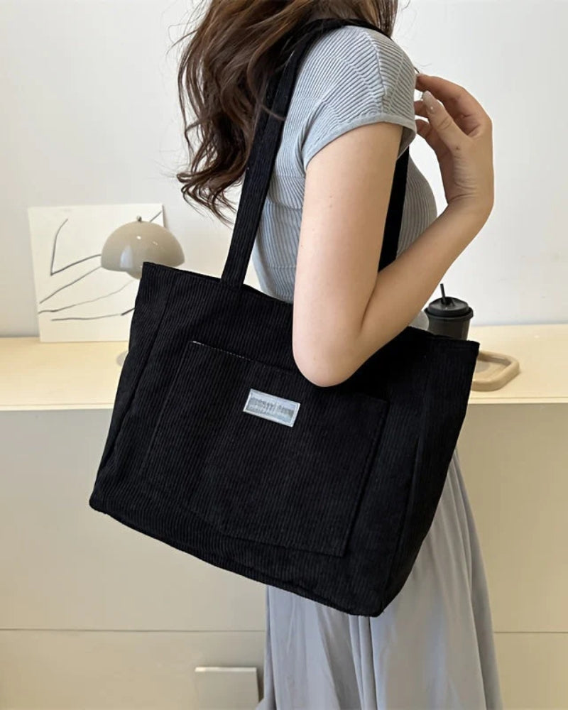 Damentasche – Große Schultertasche mit Vorderfach für Alltag und Freizeit