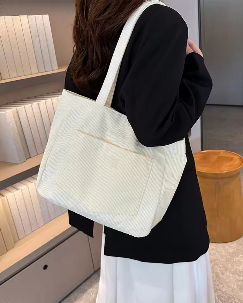 Damentasche – Große Schultertasche mit Vorderfach für Alltag und Freizeit