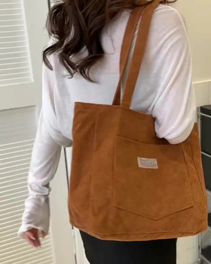 Damentasche – Große Schultertasche mit Vorderfach für Alltag und Freizeit