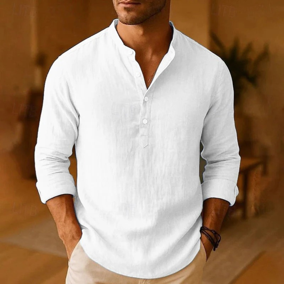Detlef | Herren Henley Shirt Für Alltag Langarm Schlicht