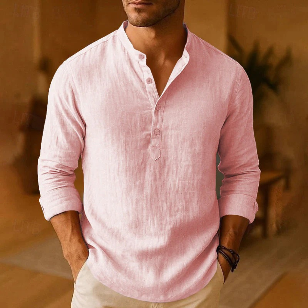 Detlef | Herren Henley Shirt Für Alltag Langarm Schlicht