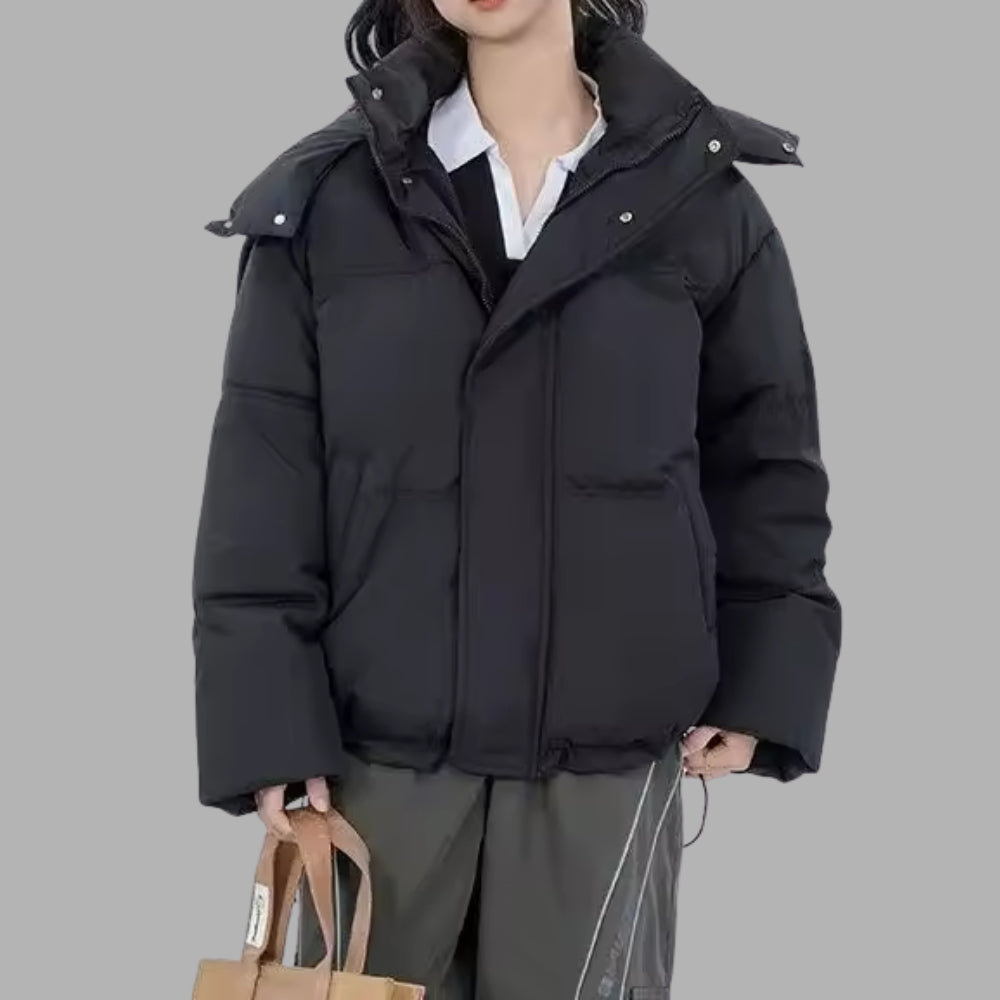 Dick gefütterte Damen-Winterjacke - klassisch mit Reißverschluss zu tragen