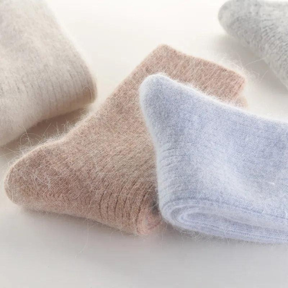 Dicke Wintersocken - klassisches, einfarbiges Muster für kaltes Wetter
