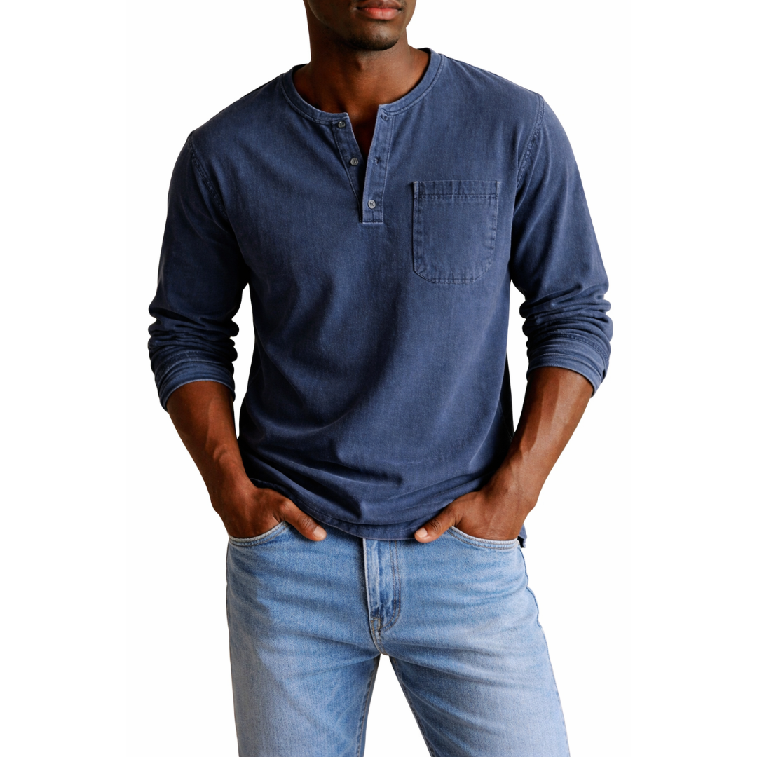 Dieter | Herren Langarm Henley Shirt