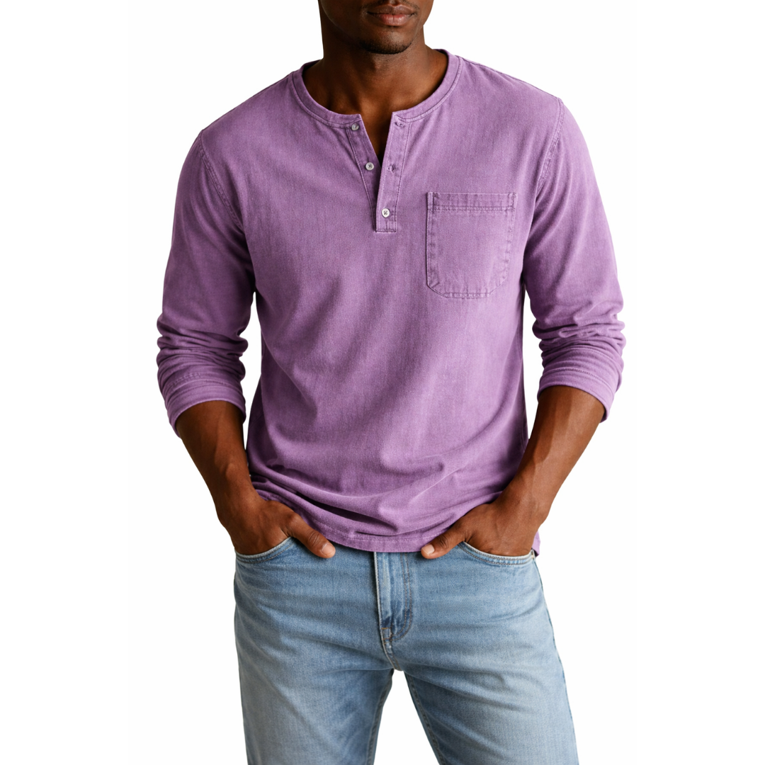 Dieter | Herren Langarm Henley Shirt