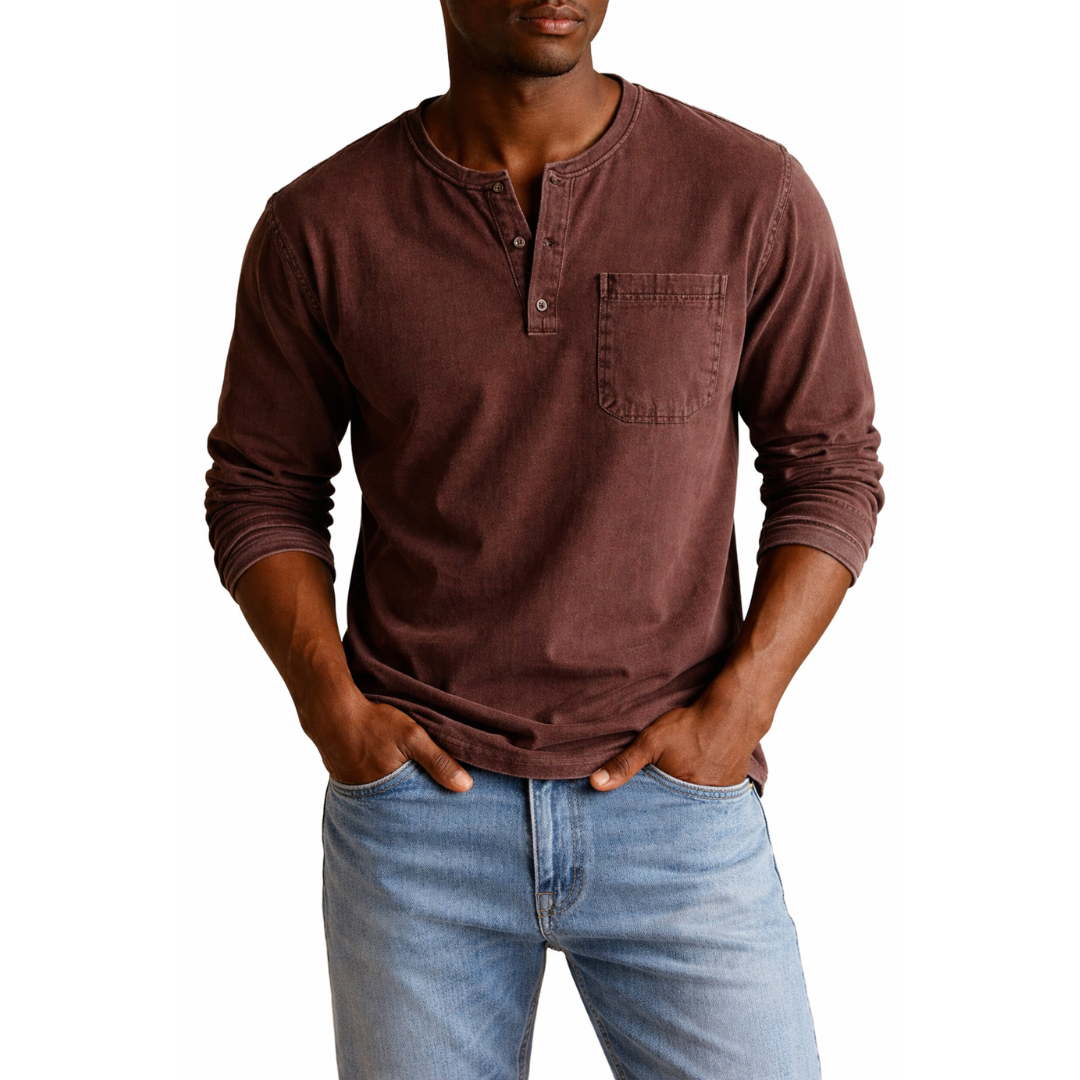 Dieter | Herren Langarm Henley Shirt