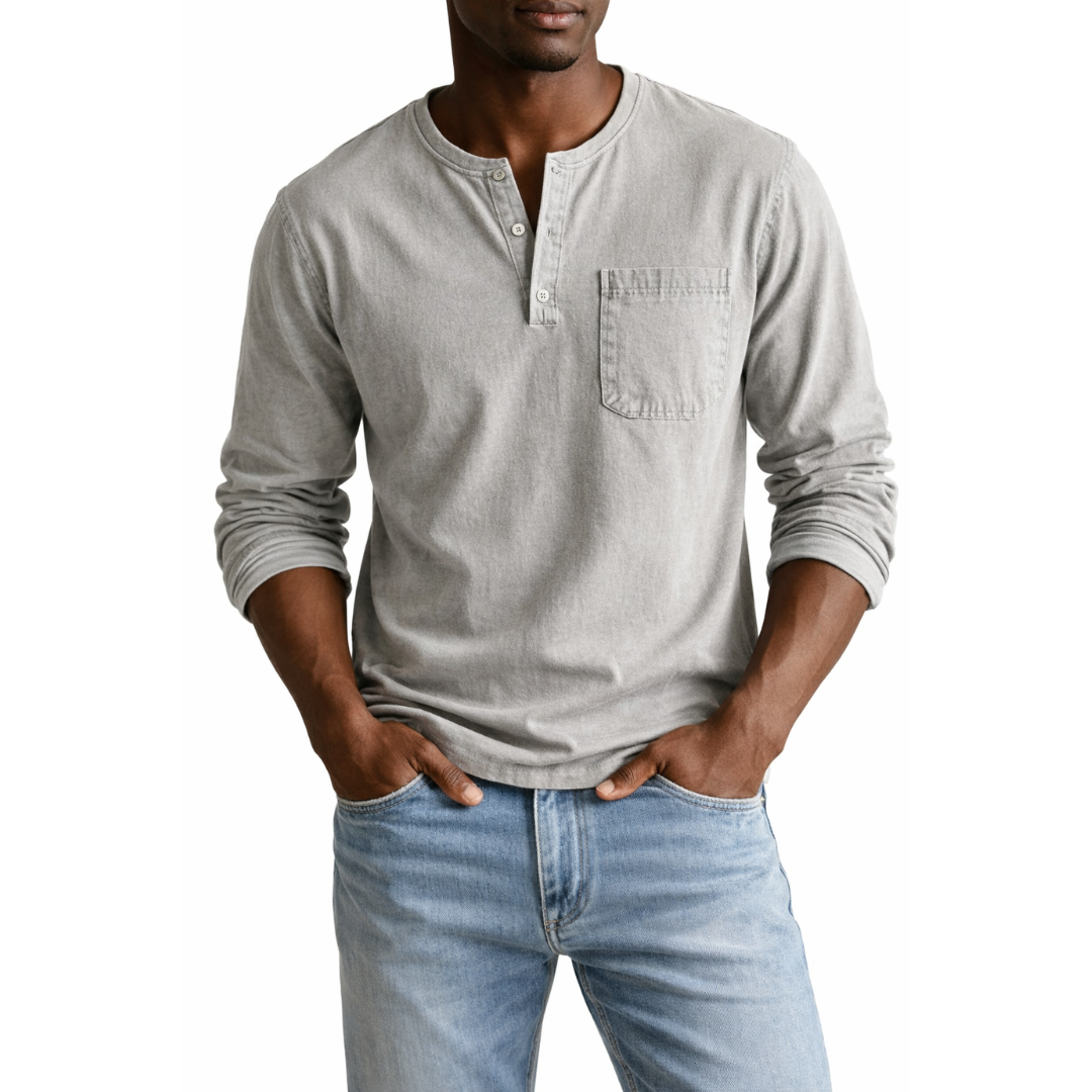 Dieter | Herren Langarm Henley Shirt