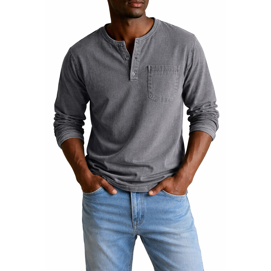Dieter | Herren Langarm Henley Shirt