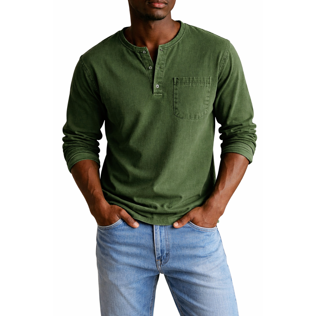 Dieter | Herren Langarm Henley Shirt