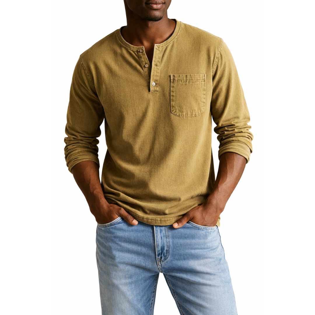 Dieter | Herren Langarm Henley Shirt