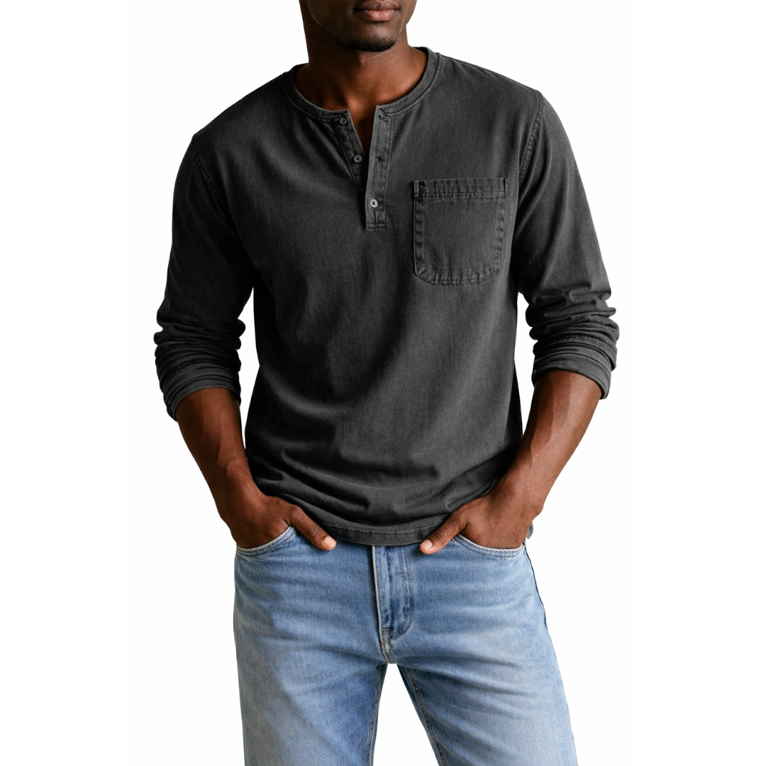 Dieter | Herren Langarm Henley Shirt