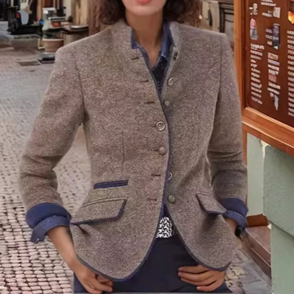 Einfarbige Winterjacke - Langärmelige Oberbekleidung für kalte Tage