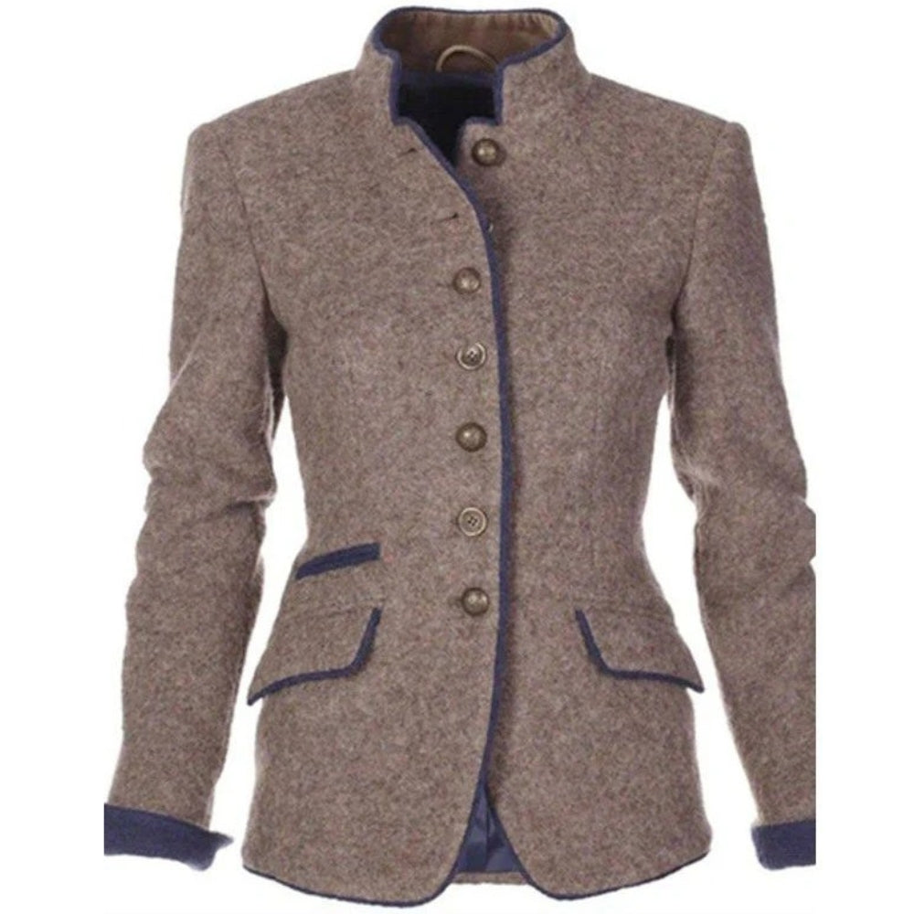 Einfarbige Winterjacke - Langärmelige Oberbekleidung für kalte Tage