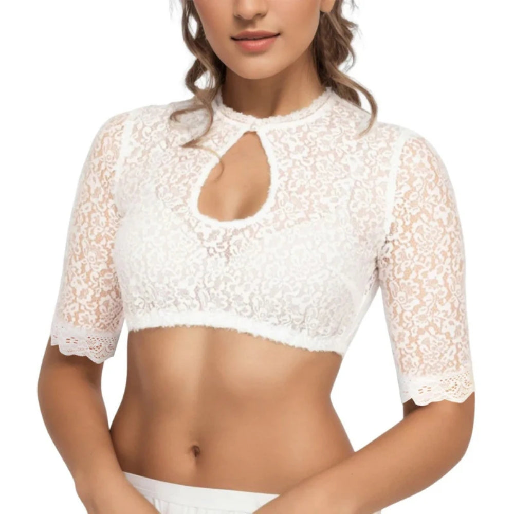 Elegante Weiße Dirndlbluse - Oktoberfest Cannstatter Outfit für Frauen