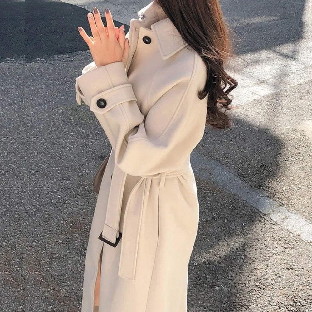 Eleganter Wintermantel mit Gürtel – Klassische Winterjacke