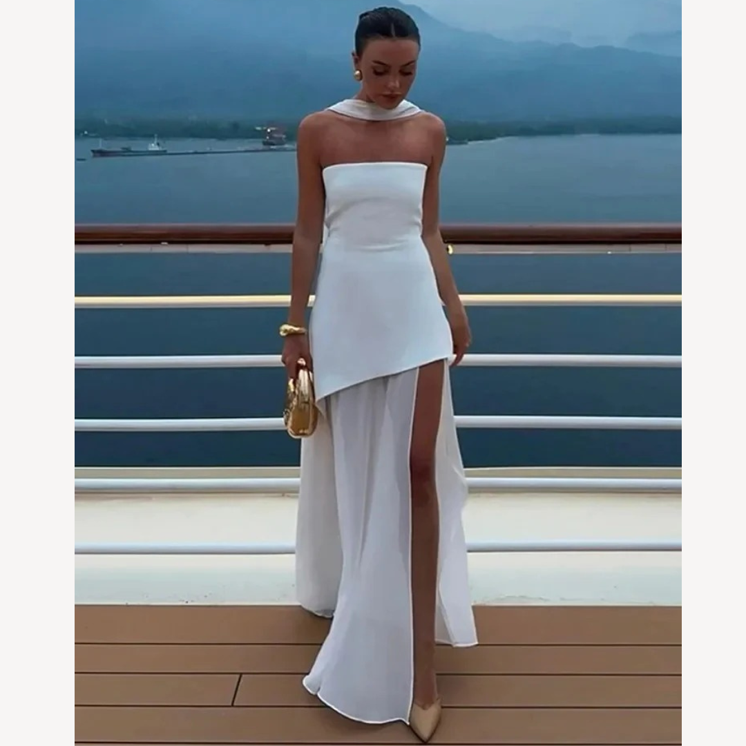 Elegantes Abendkleid – Schlank Geschnittenes Maxikleid mit Hohem Schlitz