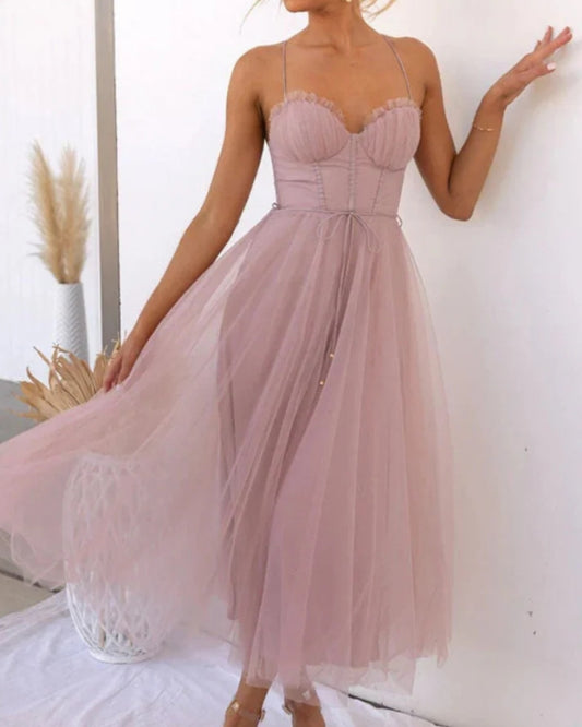 Elegantes Damen Cocktail Sommerkleid | Midi