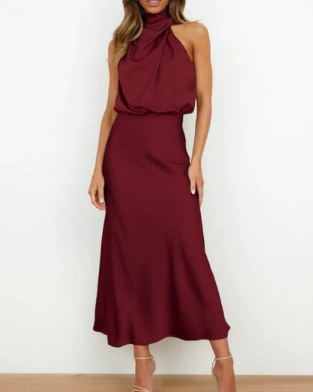 Elegantes Halter-Abendkleid für Damen | Midi