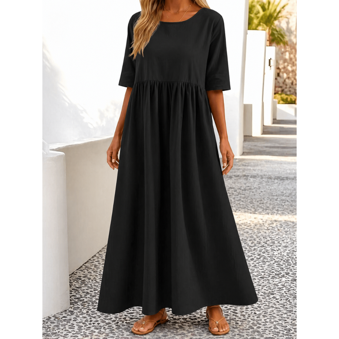 Elegantes Leinen Sommerkleid | Damen Midi Kleid