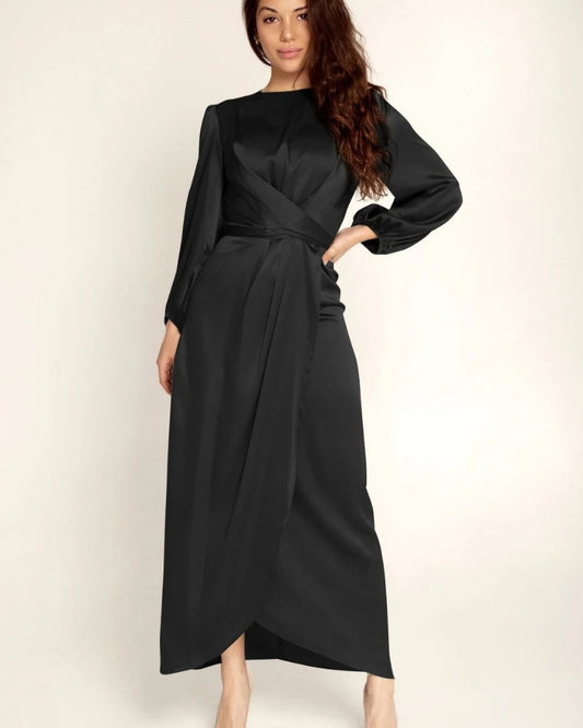 Elegantes Sommerkleid mit langen Ärmeln | Maxi