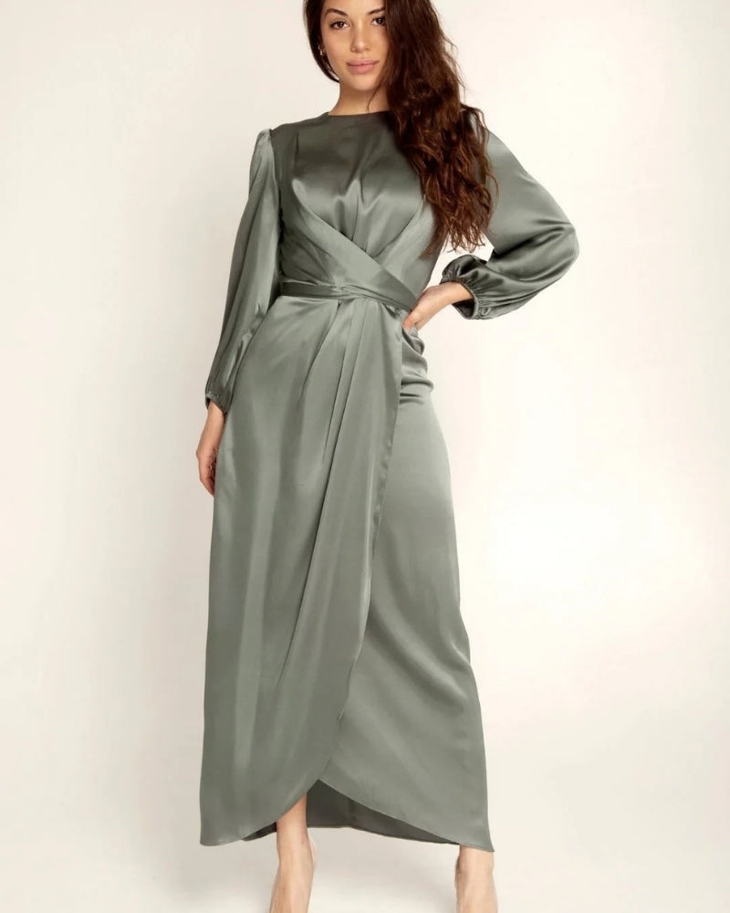 Elegantes Sommerkleid mit langen Ärmeln | Maxi