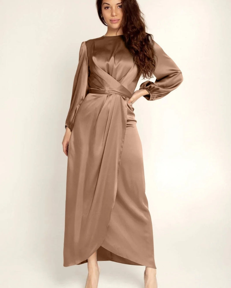 Elegantes Sommerkleid mit langen Ärmeln | Maxi