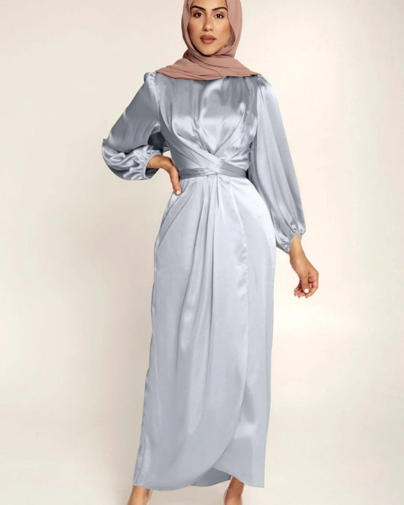 Elegantes Sommerkleid mit langen Ärmeln | Maxi