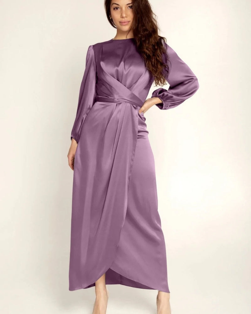 Elegantes Sommerkleid mit langen Ärmeln | Maxi