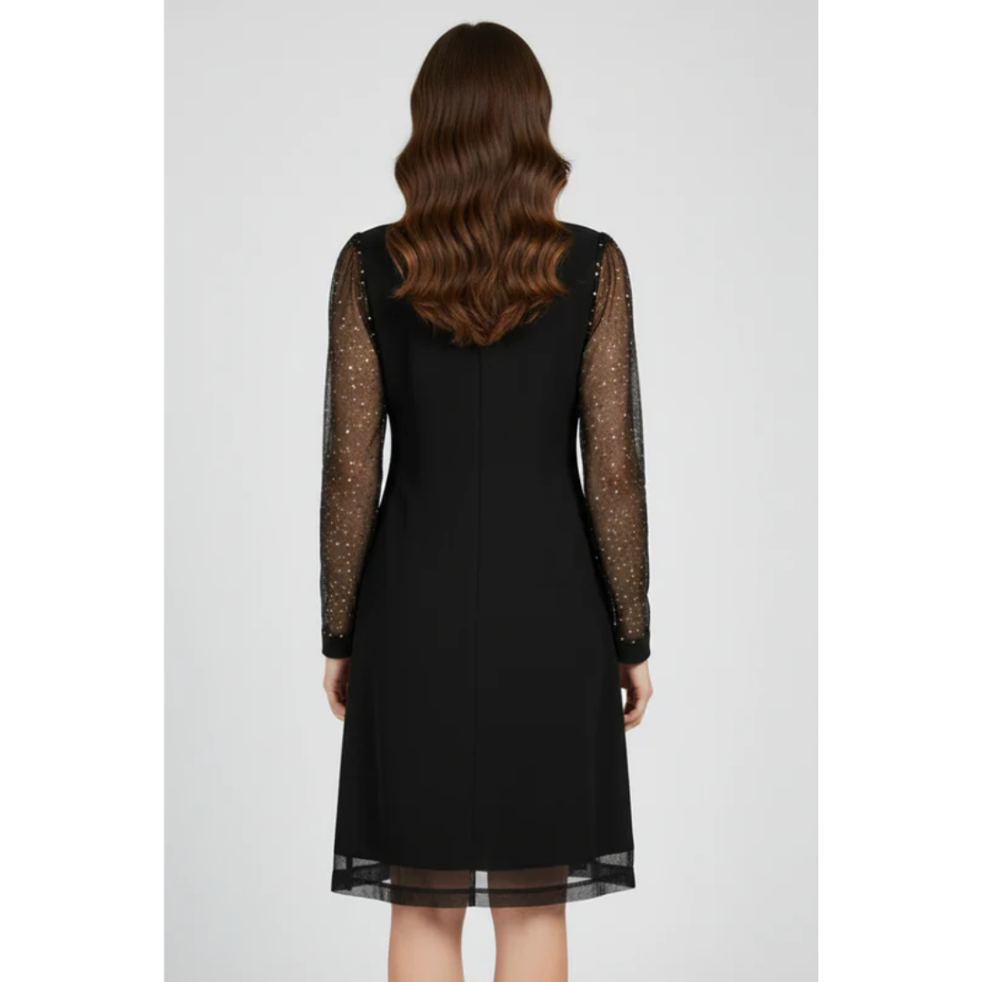 Elena | Damen Cocktailkleid Mit V Ausschnitt Und Paillettenärmeln Für Abend