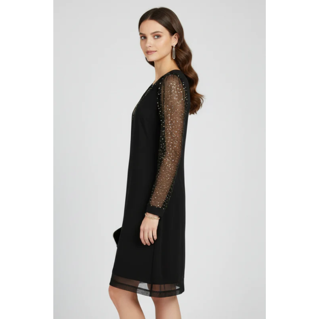 Elena | Damen Cocktailkleid Mit V Ausschnitt Und Paillettenärmeln Für Abend