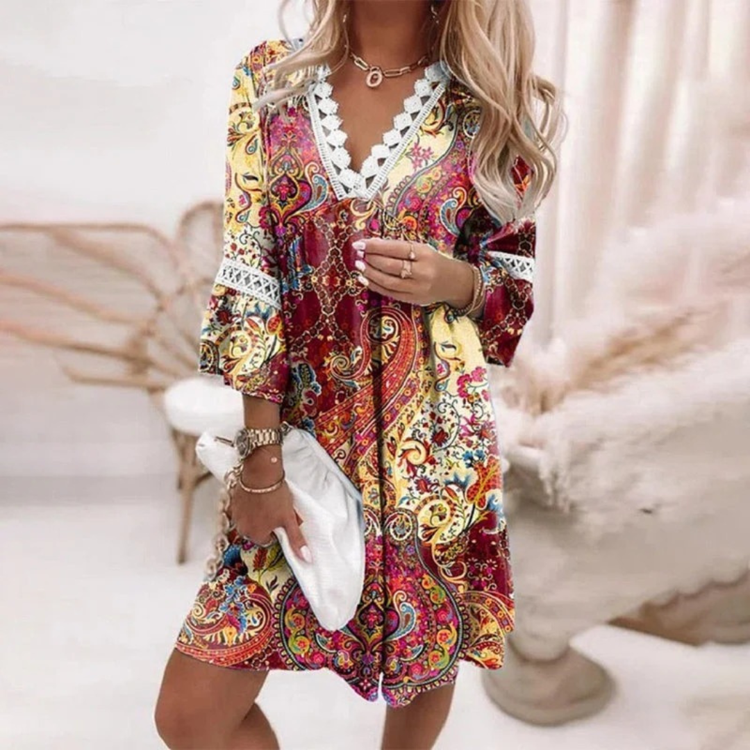 Elin | Damen Minikleid Elegant Sommer Floral