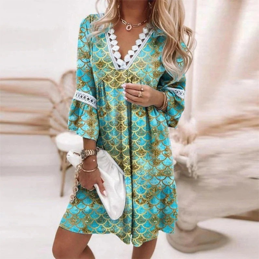 Elin | Damen Minikleid Elegant Sommer Floral