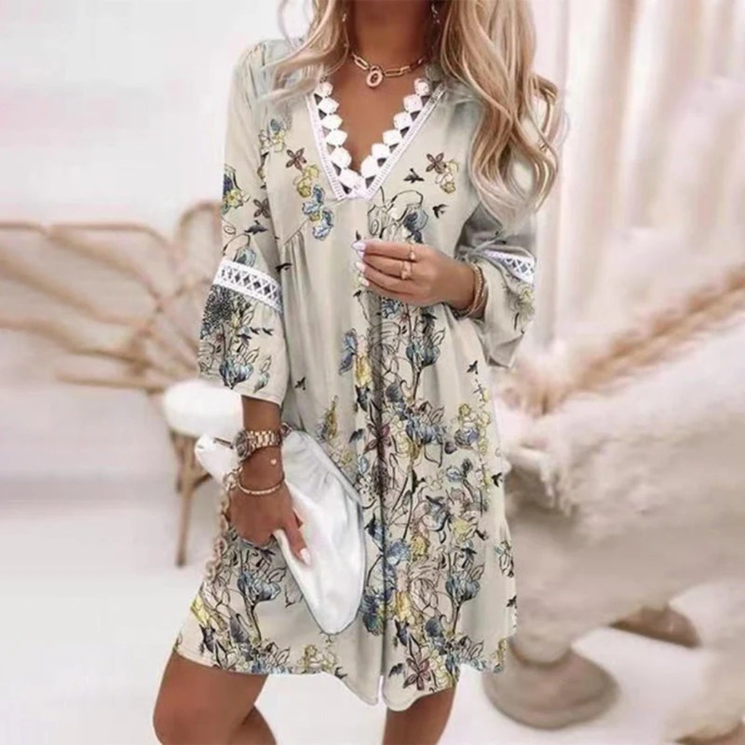 Elin | Damen Minikleid Elegant Sommer Floral