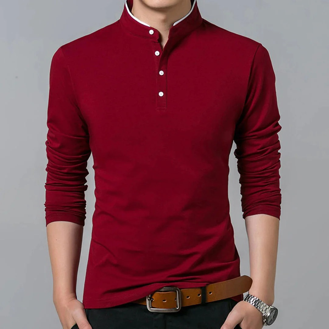 Elmar | Herren Henley Shirt Für Freizeit Minimalistisch