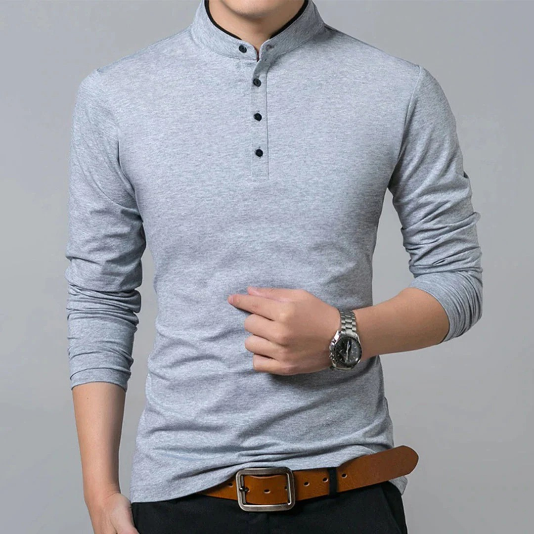 Elmar | Herren Henley Shirt Für Freizeit Minimalistisch